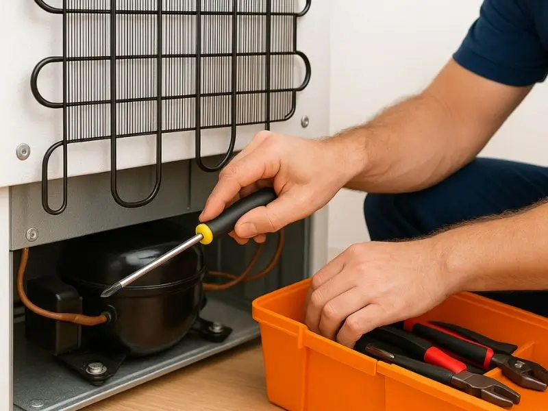 Refrigerator repair near me – expert technician fixing fridge